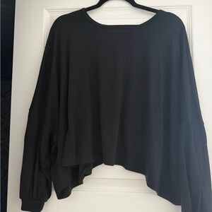 Onzie Black Oversized Draped Sweatshirt